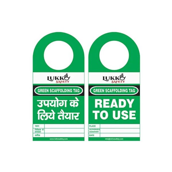 Green scaffolding tag LS T73