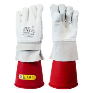 Red Insulated Rubber Gloves Electrical protection